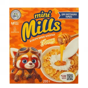 mini Mills КУКРУЗНЫЕ ХЛОПЬЯ МЕДОВЫЕ  200г